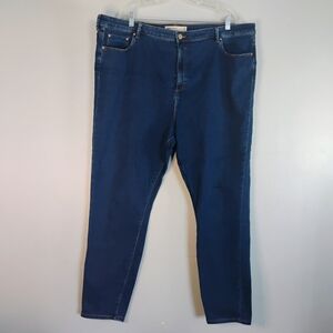 ASOS Blue Skinny Jeans Classic Style Size UK 24-Dark Washed Plus Size Casual